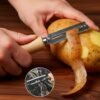 Stainless Steel Vegetable Peeler – Sharp, Comfortable Wooden Grip