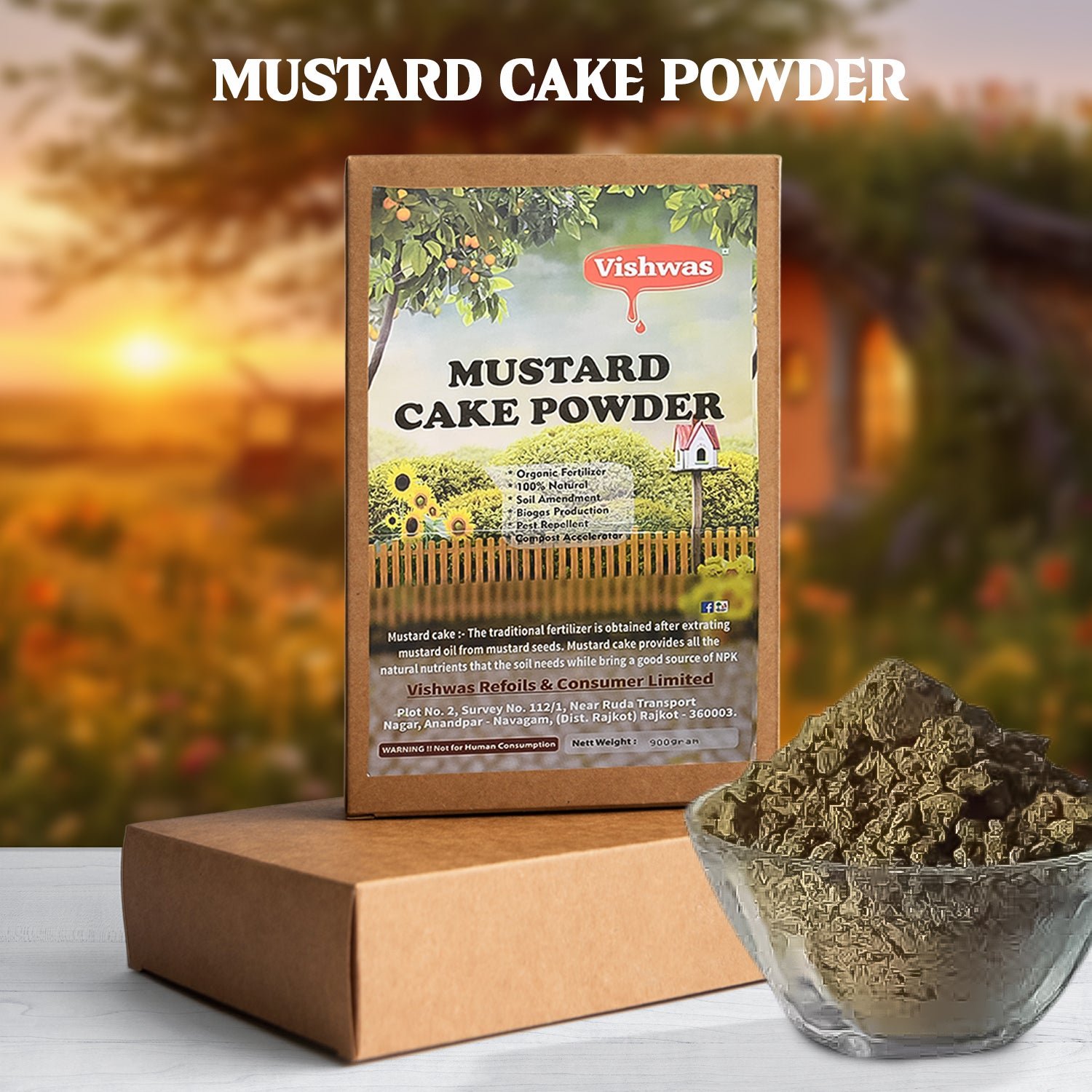 Mustard Cake Fertilizer – Organic Plant Growth Booster 900gm