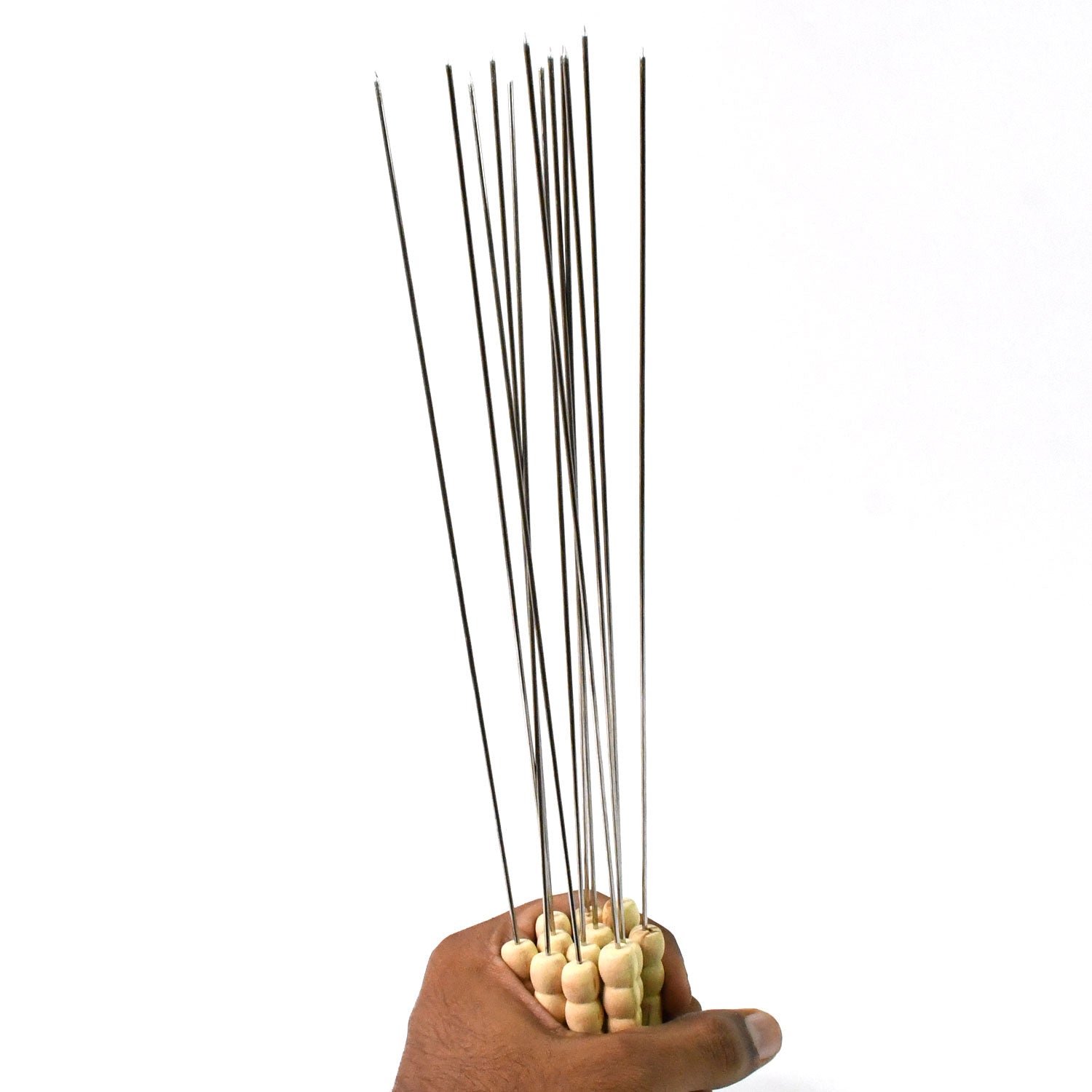 BBQ Skewers – Stainless Steel with Wooden Handles, Set of 12 | Indo Glow