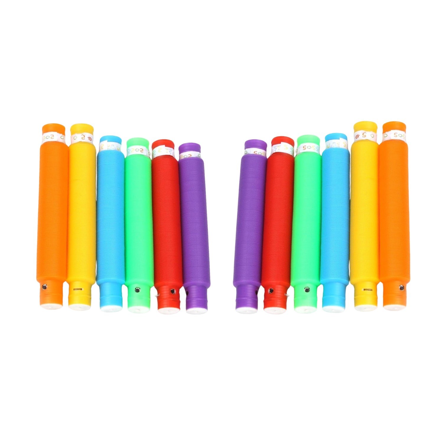 Sensory Fidget Tubes – 12-Pack Colorful Stretch & Pop Toys | Little Learners