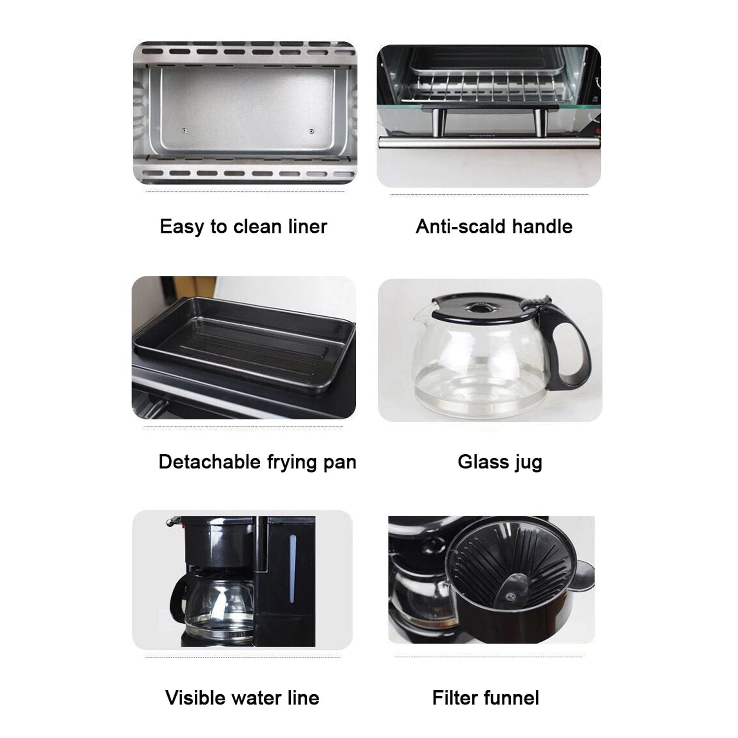 3-in-1 Breakfast Maker – Toaster Oven, Grill & Coffee | Indo Glow