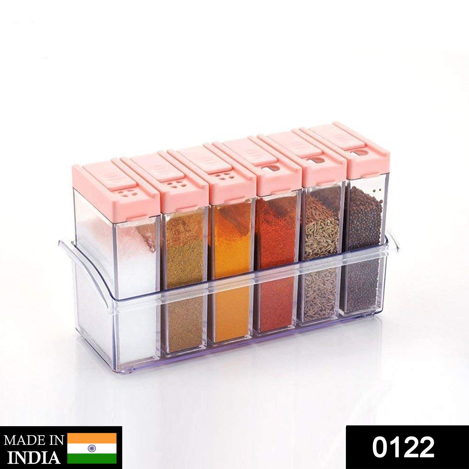 Plastic Spice Jars – Airtight 6-Piece Multicolor Set | Tidy Table