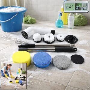 Electric Spin Scrubber – Cordless 9-in-1 Cleaner with Telescopic Handle