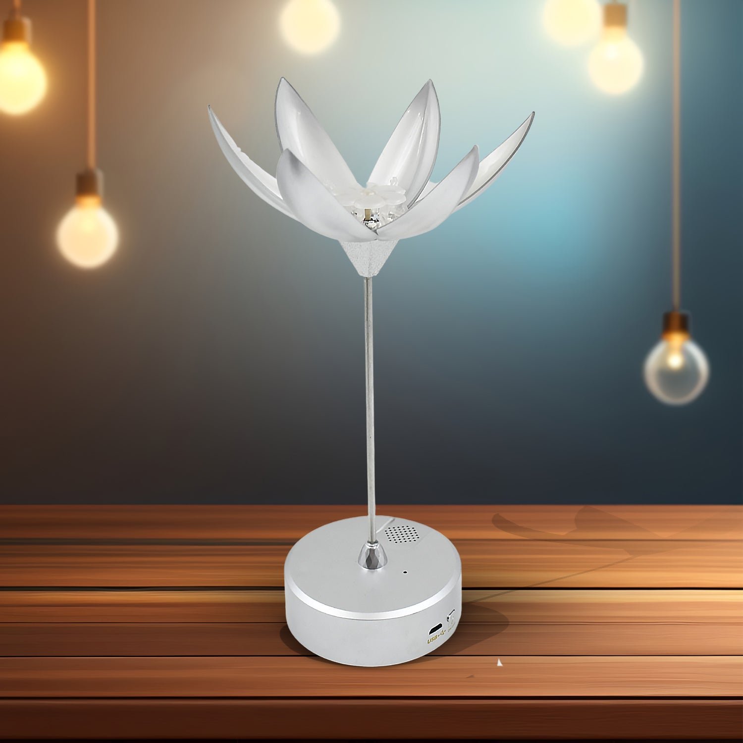Lotus Flower Lamp – Musical, Touch Control & USB Rechargeable | Indo Glow