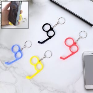 Dual-Finger Mobile Stand Keyring – Lightweight 2-in-1 Phone Holder