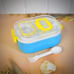 Kids Lunch Box – Durable Plastic with Spoon & Fork | Lunchie Bunchie