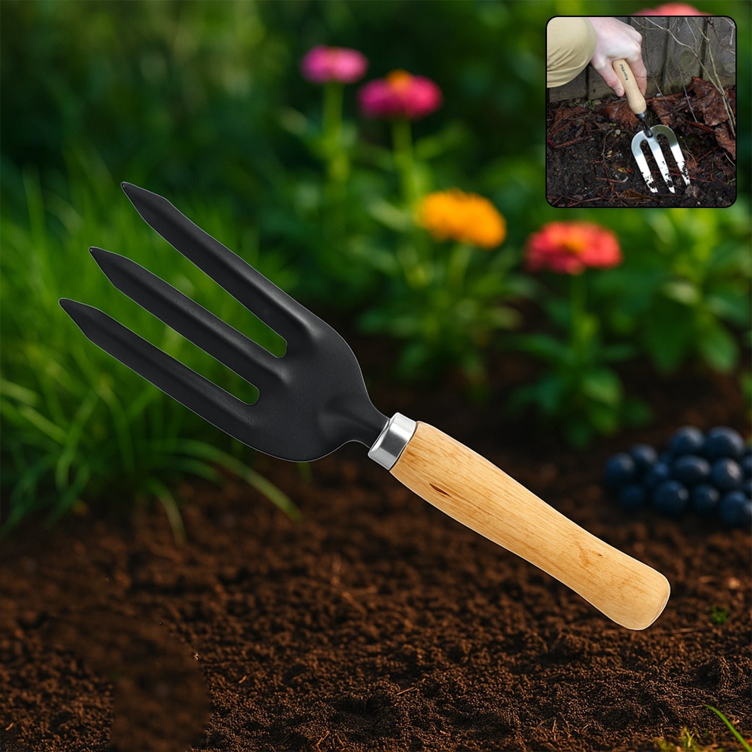 Hand Weeding Fork – Durable Steel Garden Tool | Grow Garden Tools