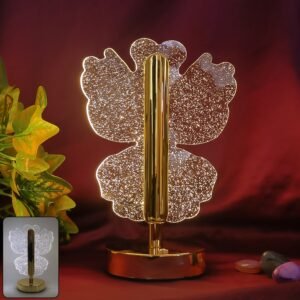 Luxury Crystal Table Lamp – Four-Leaf Clover USB Rechargeable