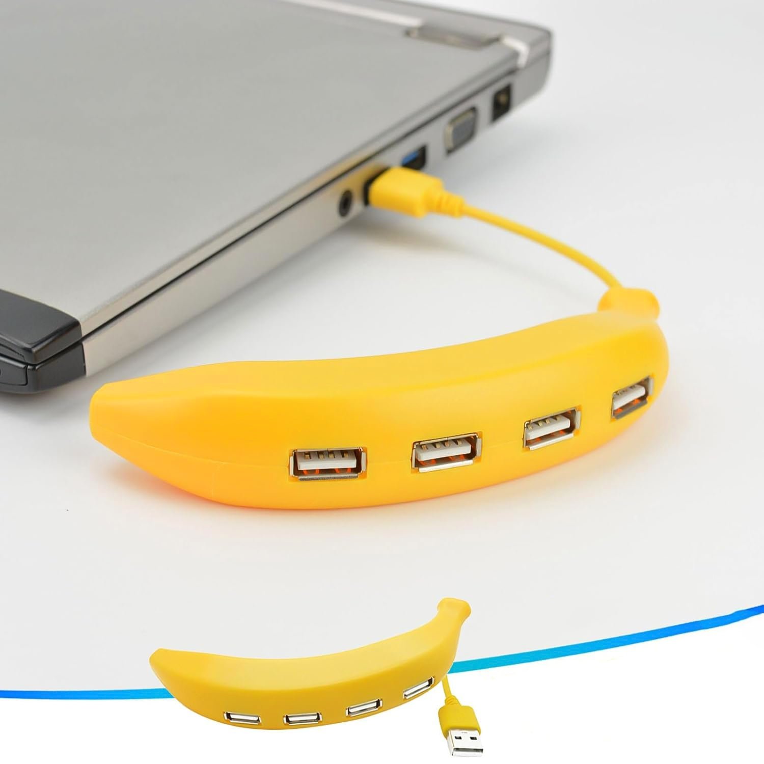 Banana Shape USB Hub – 4-Port 2.0 Splitter | Wiregenix
