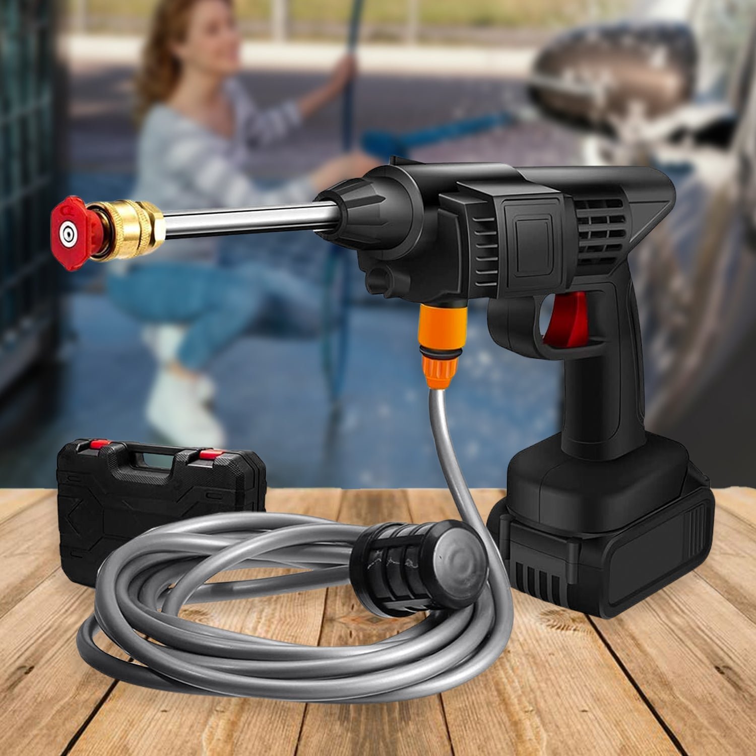 Cordless Car Pressure Washer – 48V Portable Cleaning Kit | Velvet Wheels