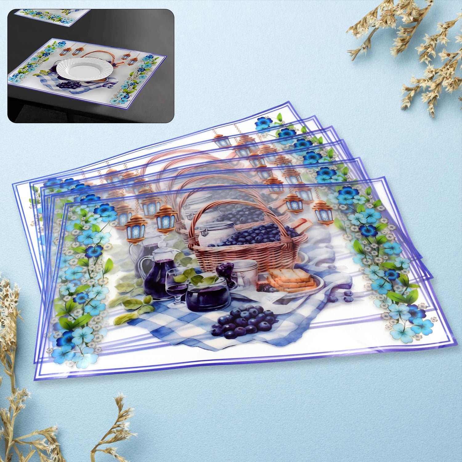Dining Table Placemats – Heat-Resistant PVC Set of 6 | Tidy Table
