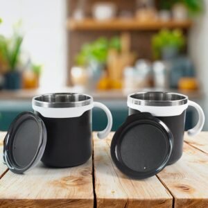 Mocha Mug Set – Premium 250ml Insulated Coffee Cups with Lid