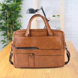 Faux Leather Laptop Messenger Bag – Durable & Stylish Briefcase