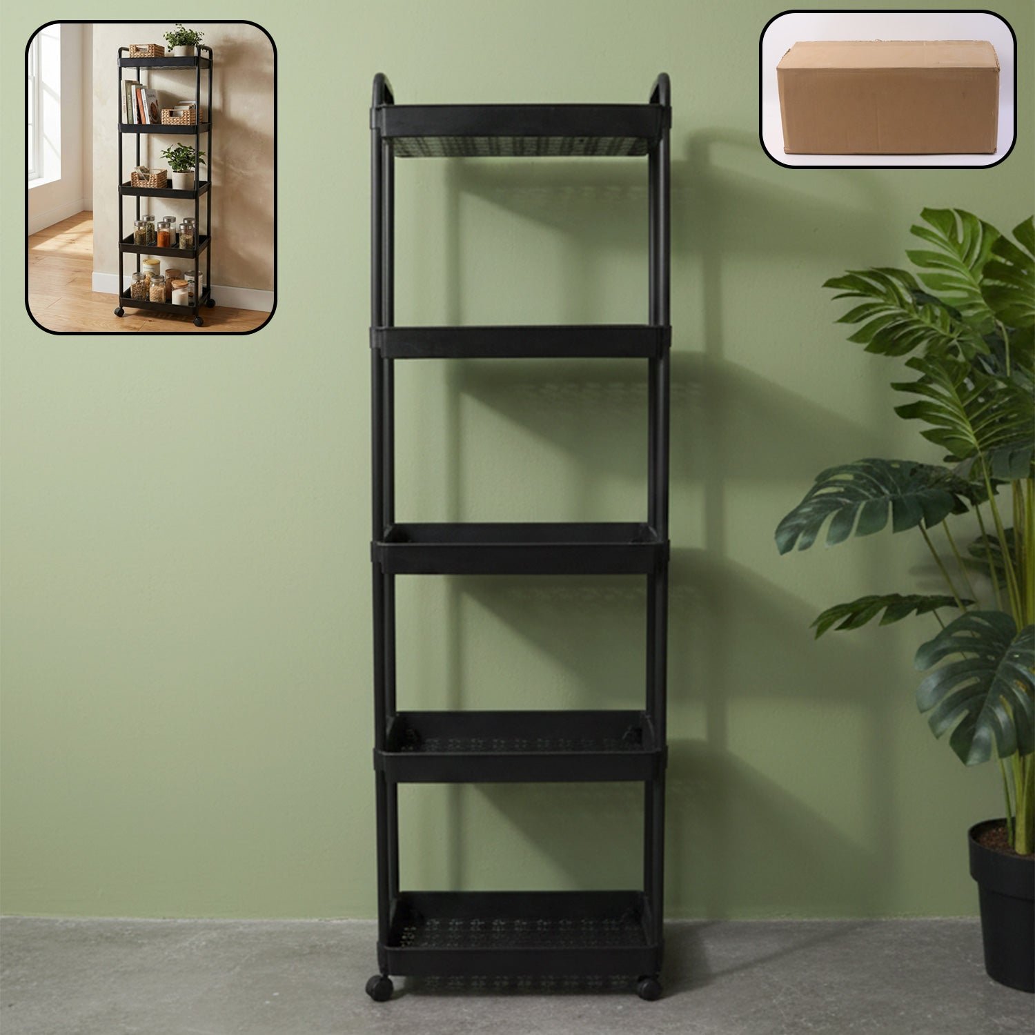 5 Layer Rolling Storage Rack – Multipurpose Mobile Organizer