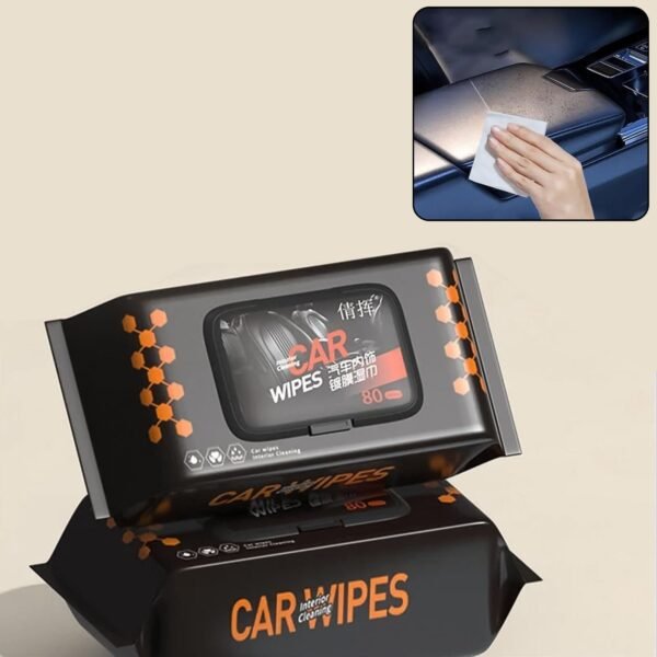 Car Cleaning Wipes – Dashboard & Interior Polish (80 Pcs) | Velvet Wheels