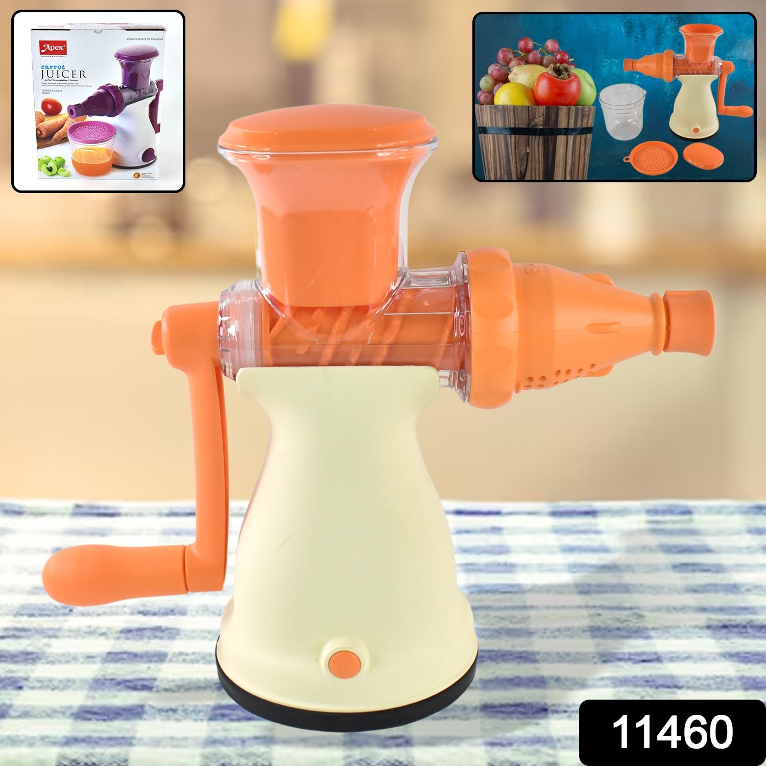 Manual Carrot Juicer – Heavy-Duty Vacuum Base for Easy Fresh Juice