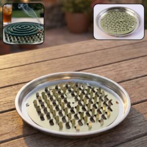 Mosquito Coil Stand – Durable Round Metal Holder with Ash Tray