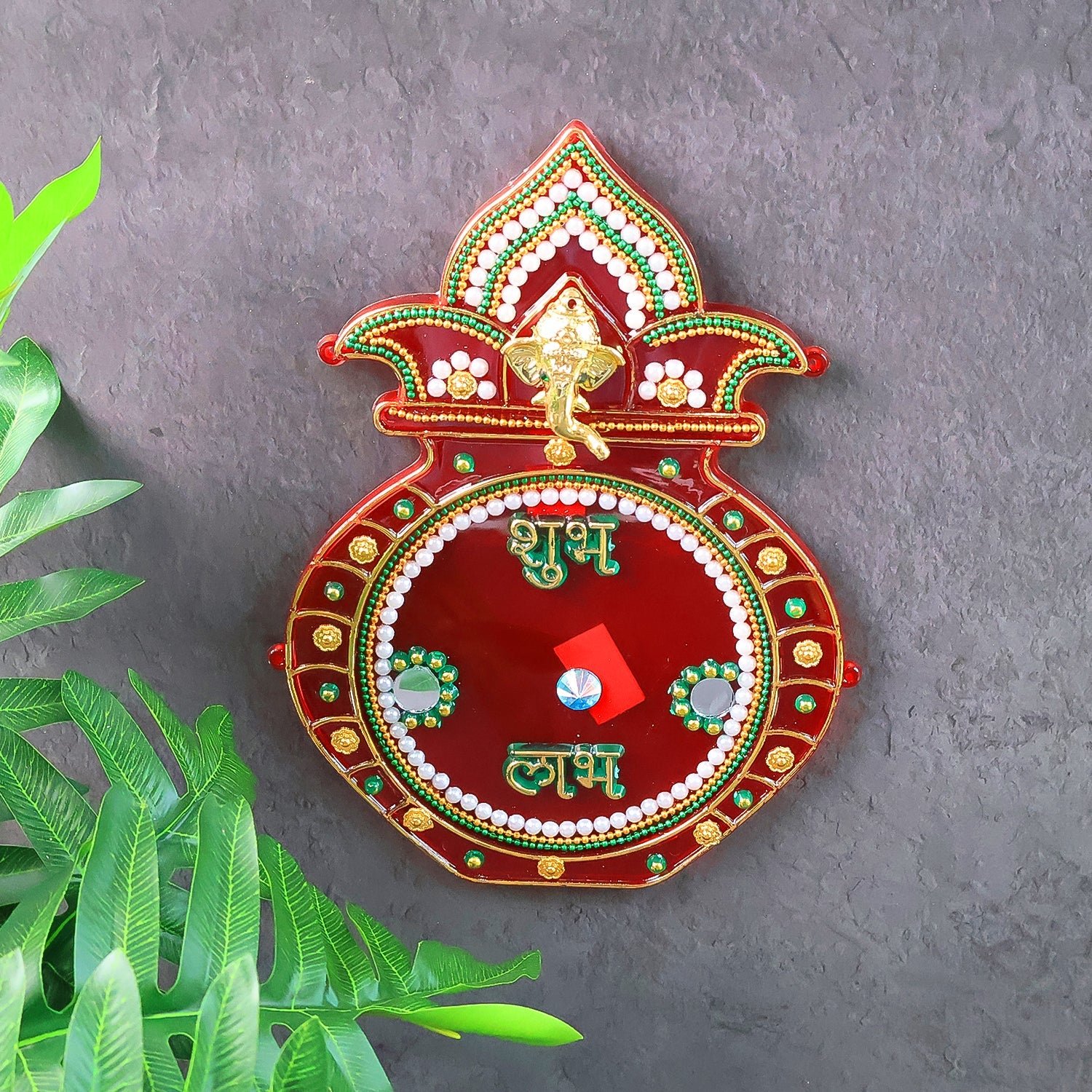 Decorative Kalash Wall Hanging – Traditional Shubh Labh Festival Decor