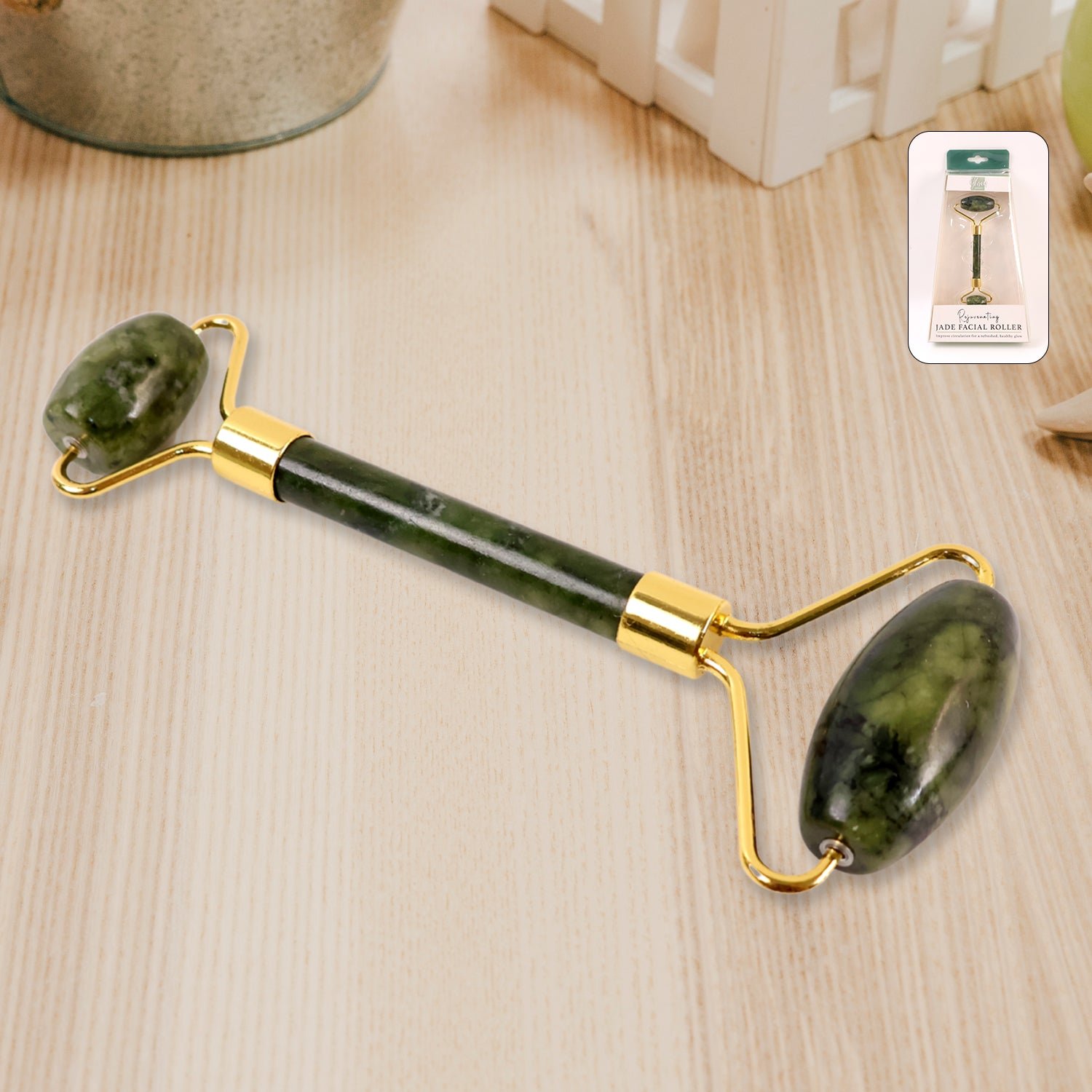 Jade Facial Massage Roller – Dual-Headed Anti-Aging Tool