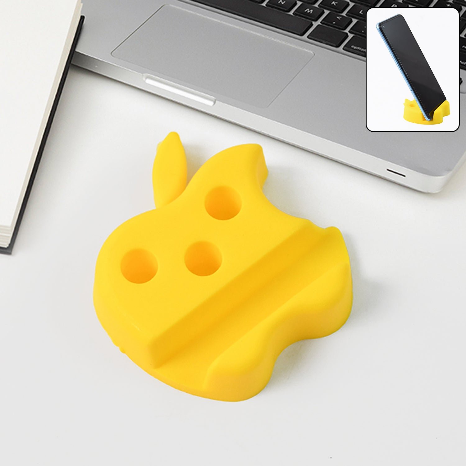 Apple-Shaped Mobile Stand with Pen Holder – Dual Function Desk Organizer