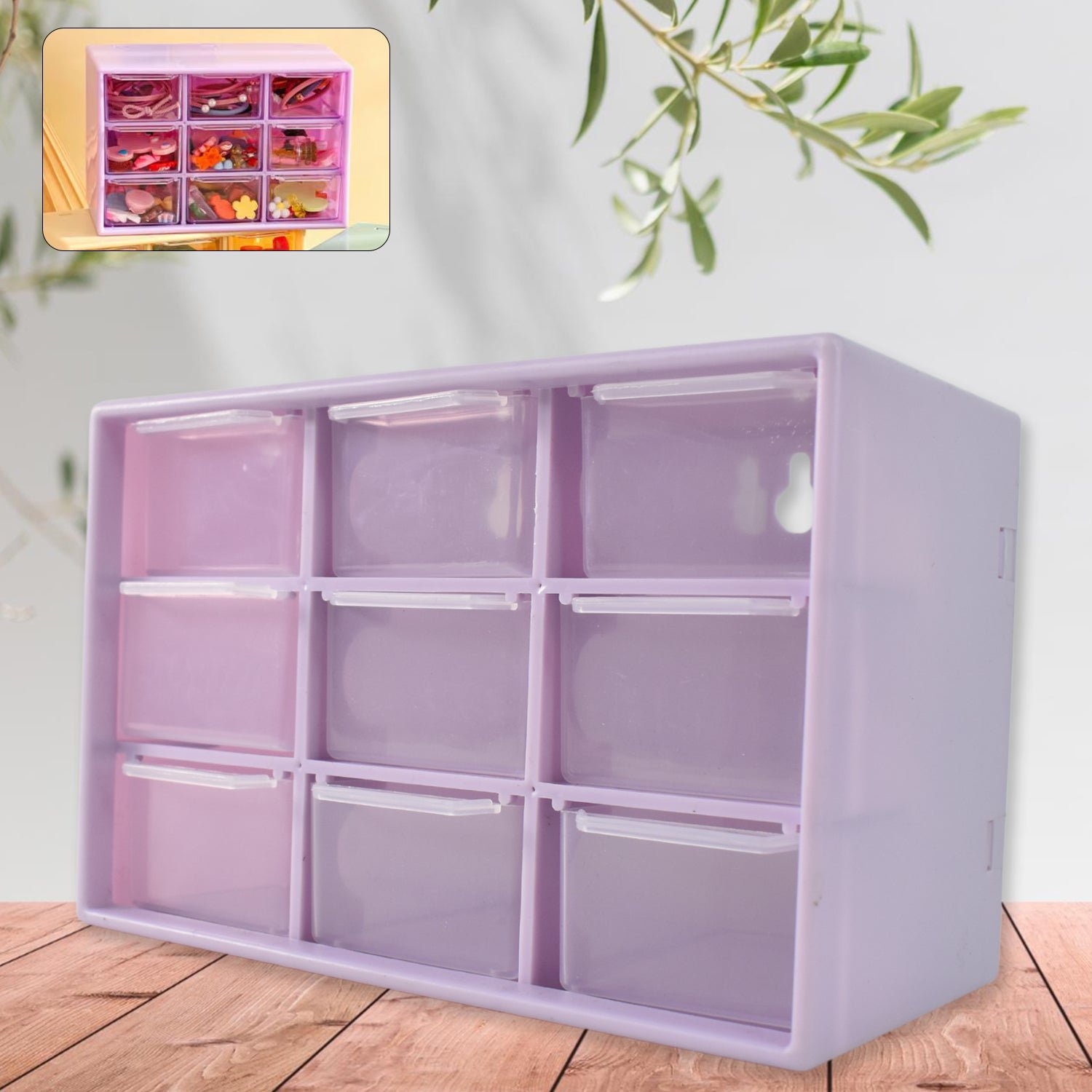 Jewellery Drawer Organizer – Compact 9-Compartment Plastic Storage