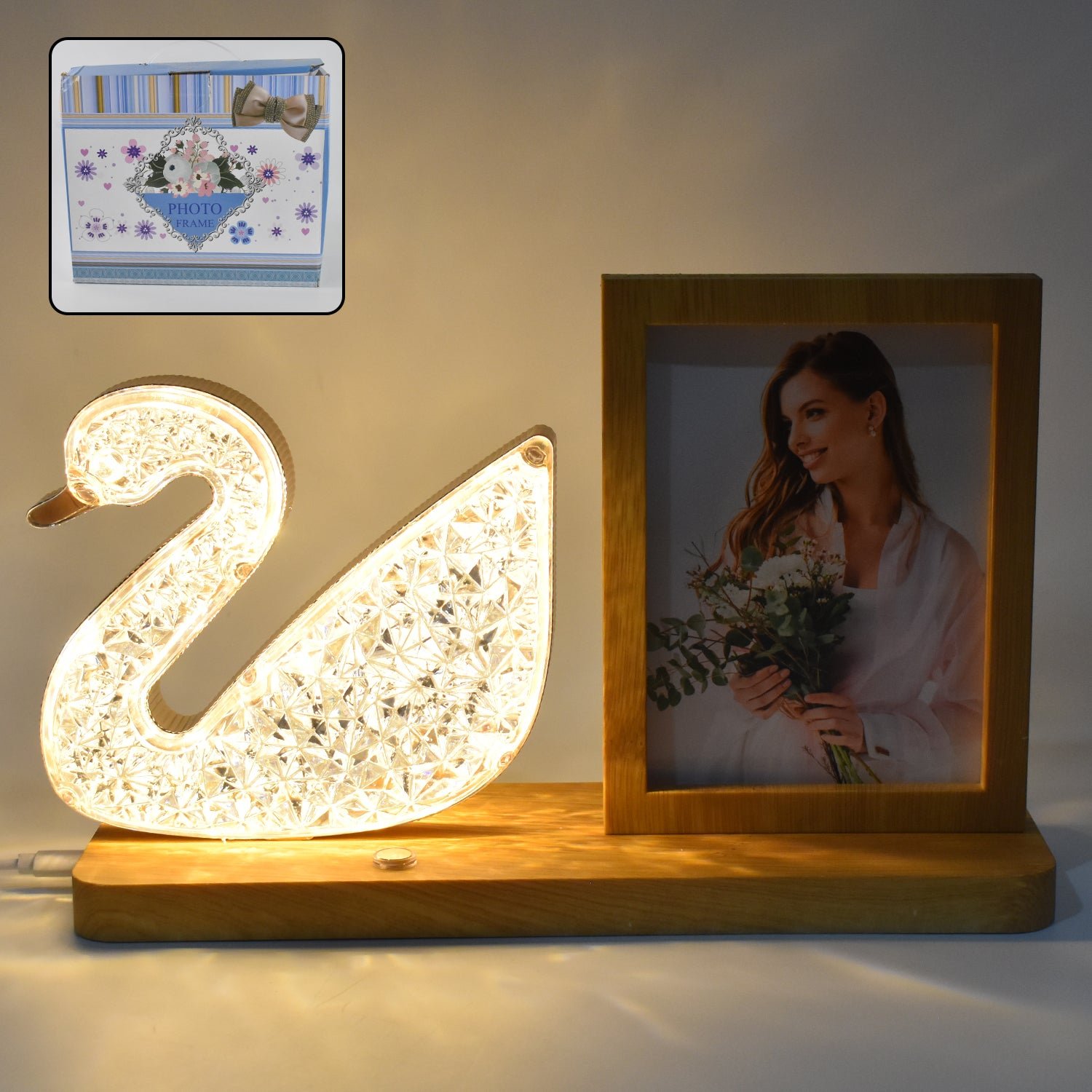 Duck Crystal LED Lamp – Unique Photo Frame with Soft Night Light