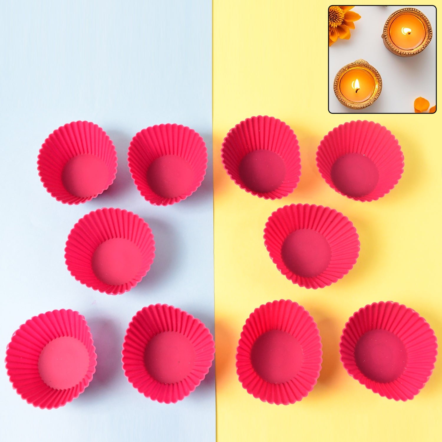 Silicone Cupcake Moulds – Flexible, Non-Stick Set of 10
