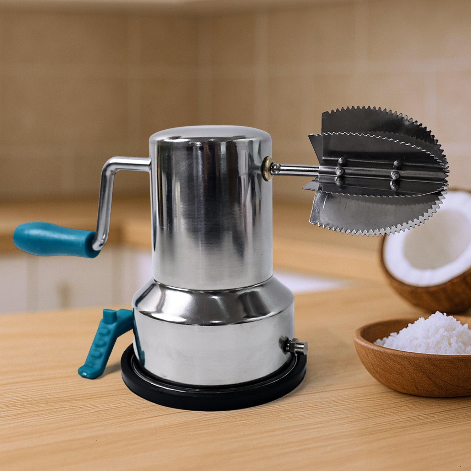 Coconut Scraper – Durable Stainless Steel with Suction Base