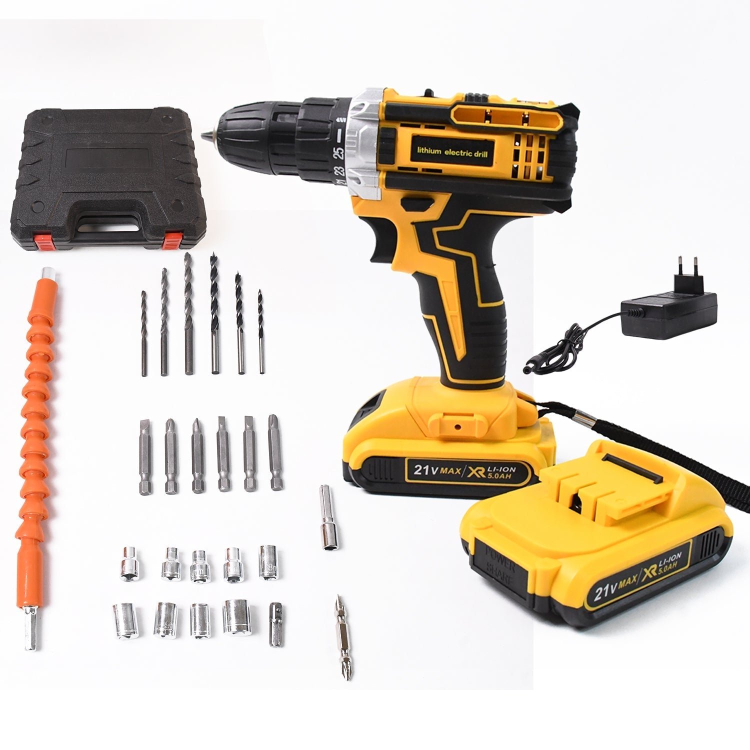 Cordless Drill Set – 21V Lithium Double Battery Kit | PowerXpert