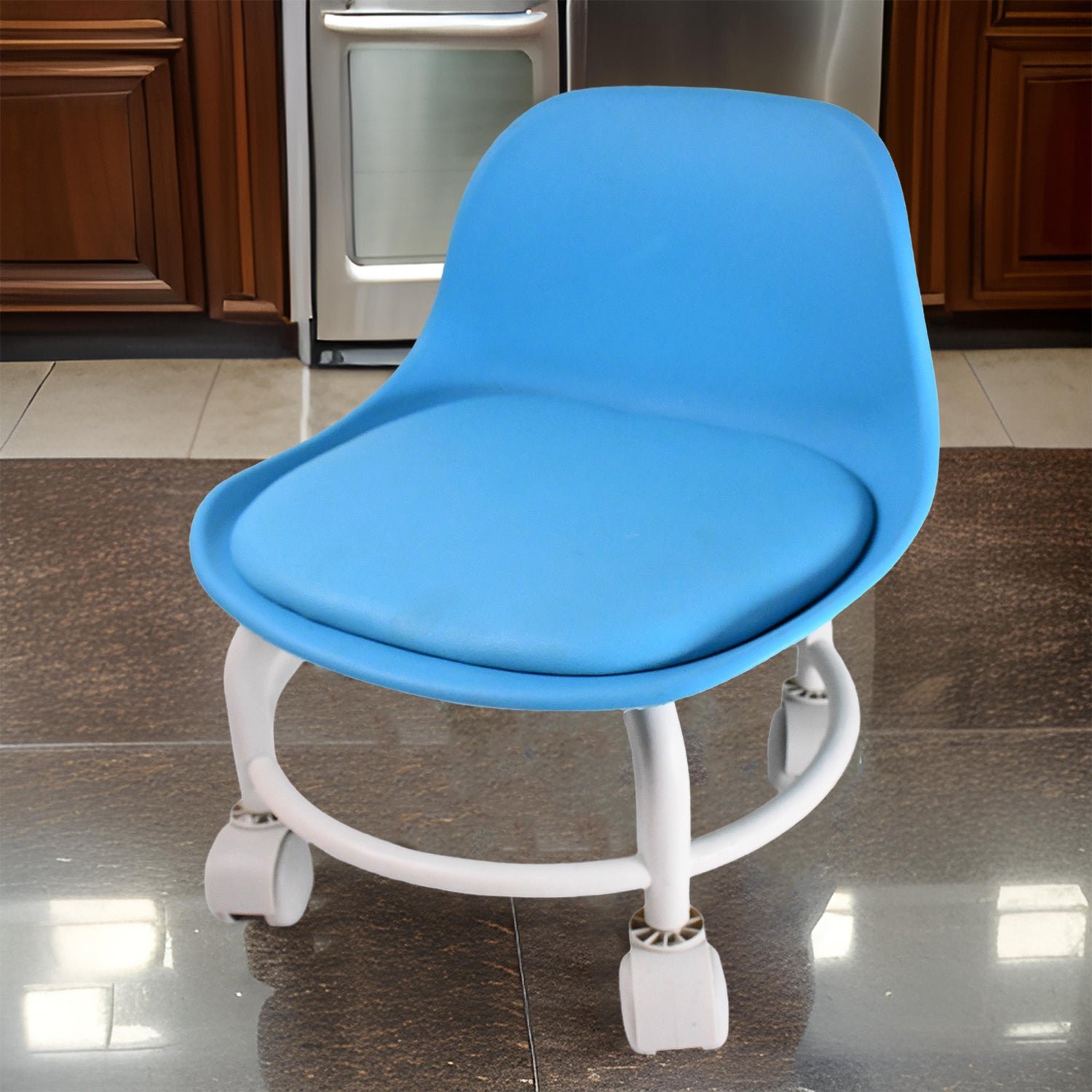 Low Rolling Stool – Cushioned Seat & 360° Wheels | Indo Glow