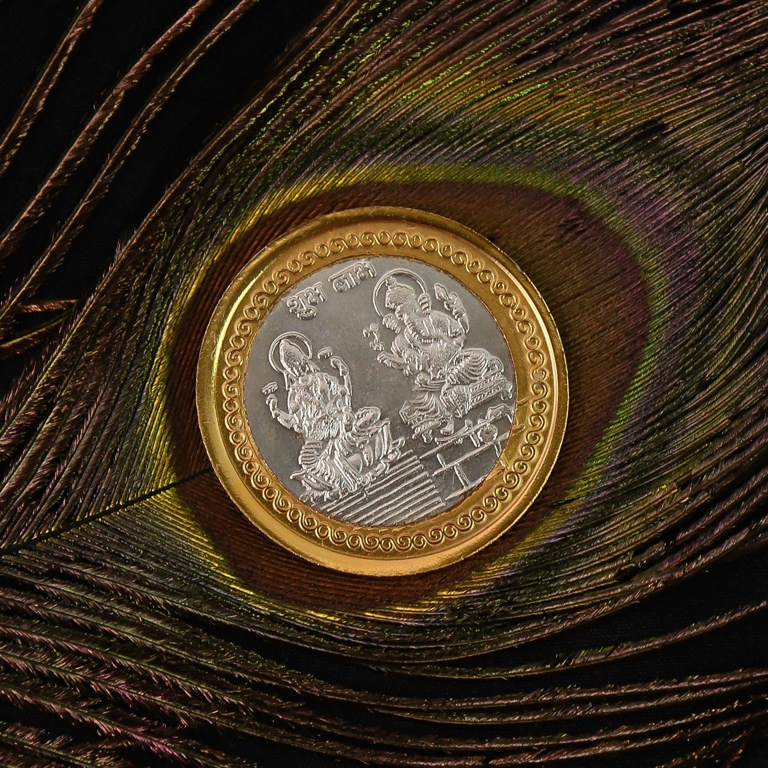 01_31f4a429-a91a-4d25-84b3-d8064ad3c1d8 Lakshmi Ganesh Dual-Tone Religious Coin – Auspicious Symbol of Prosperity