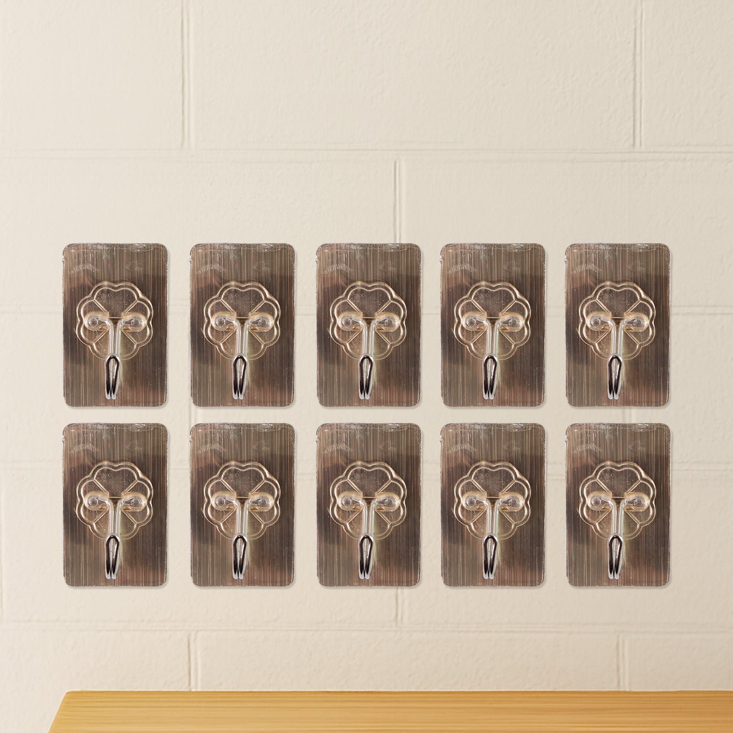 Adhesive Wall Hook – Waterproof Transparent 10-Piece Set