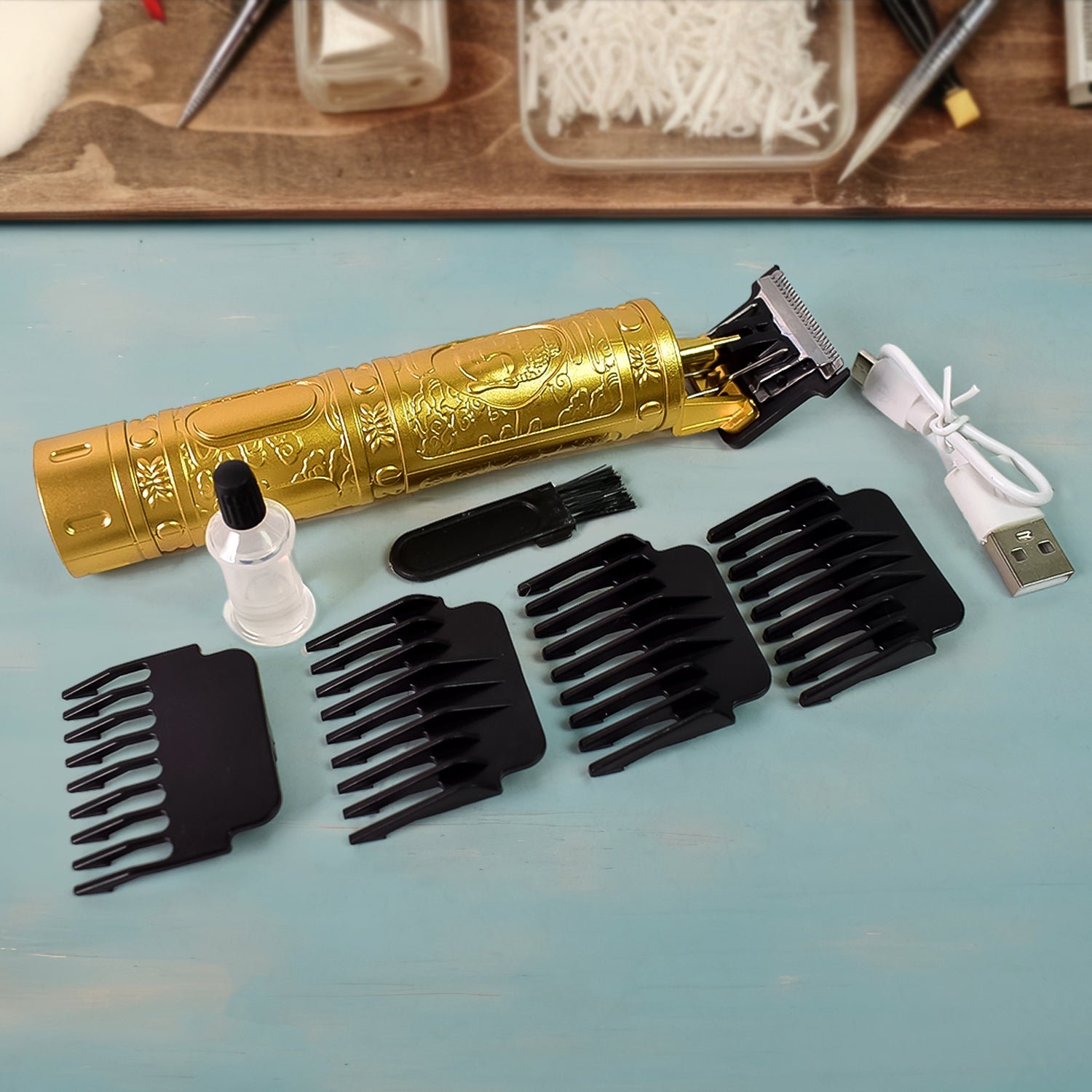 Body Hair Trimmer for Men – 4 Blades, Cordless | Calm & Curl
