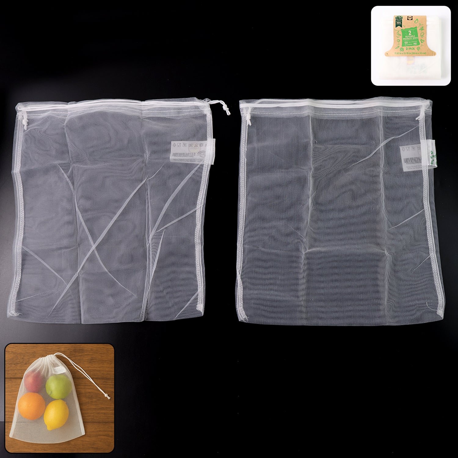 Reusable Mesh Produce Bags – Eco-Friendly Grocery Storage Set