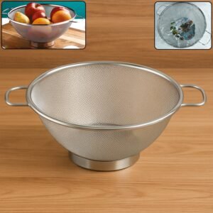 Stainless Steel Mesh Colander – Durable Kitchen Strainer with Handles