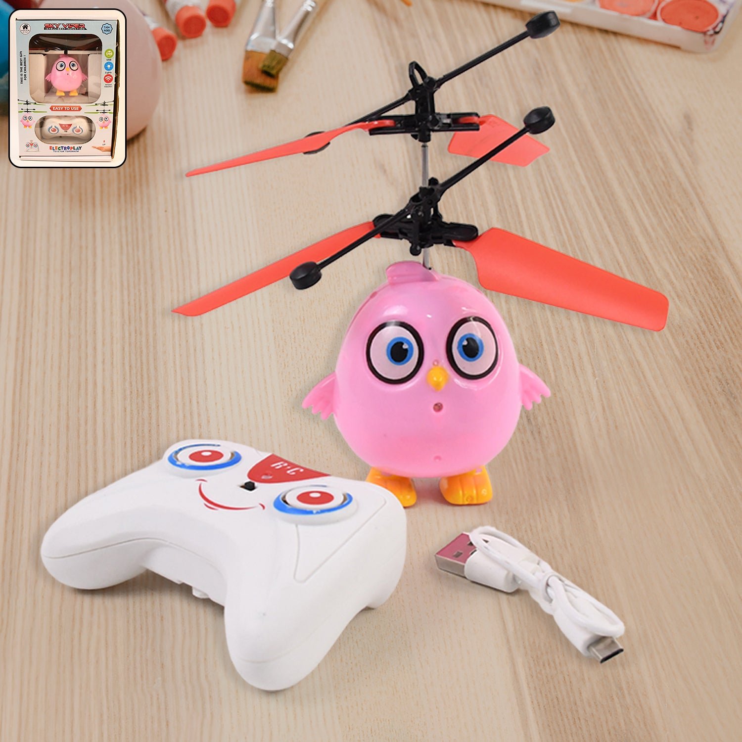 01_36760ea3-c245-4460-a847-791d3582bdbf Flying Bird RC Toy – Pink Owl Design with LED & Remote Control