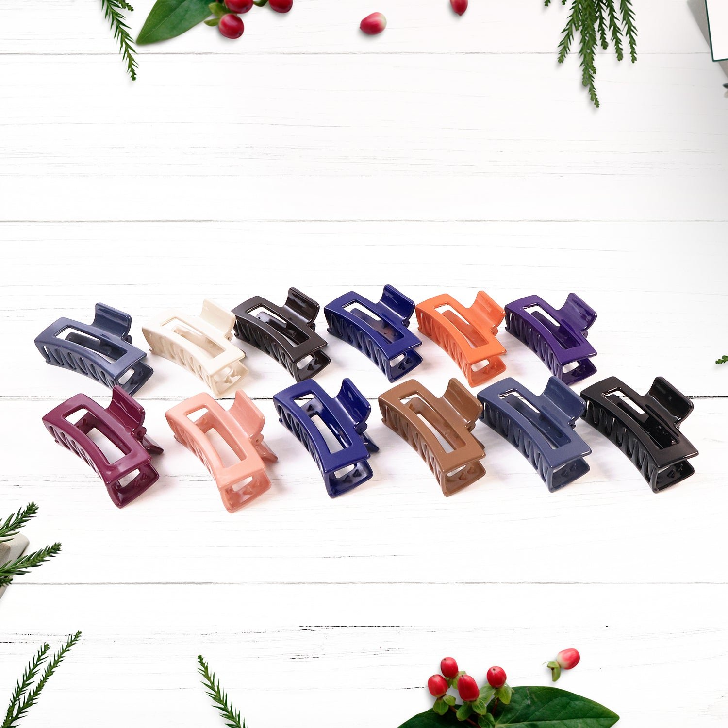 Matte Rectangle Hair Claw Clip – Strong Hold & Assorted Colors Pack