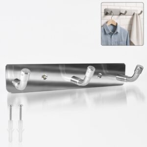 Stainless Steel Wall Mounted Coat Hook Rack – 3 Durable Hooks