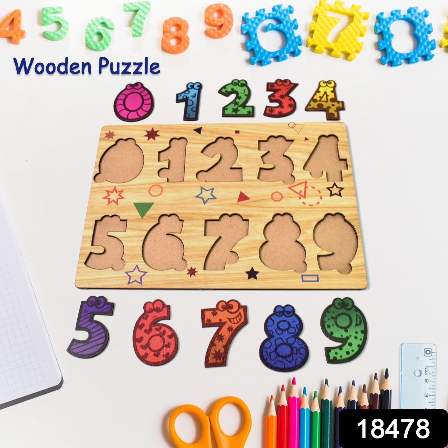 Wooden Number Puzzle – Early Learning Board | Inventive Play