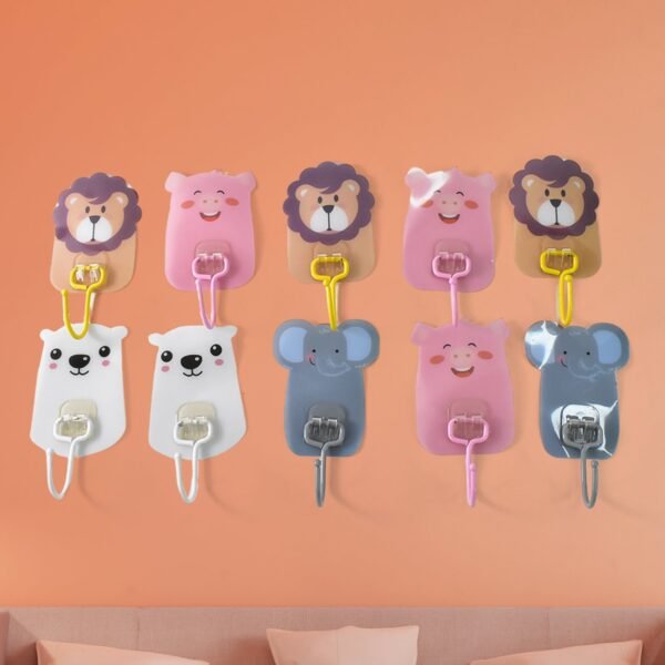 Wall Mounted Cartoon Hooks – Self-Adhesive, Kid-Friendly Design