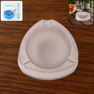 Transparent White Ashtray – Modern Triangular Cigarette Holder