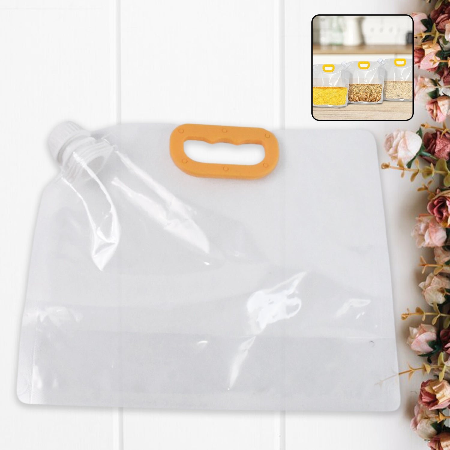 Airtight Food Storage Bag with Handle – Leakproof & Portable 25x21 cm