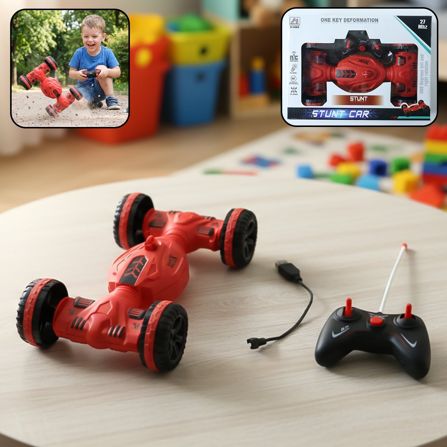 Remote Control Stunt Car – One-Key Deformation & 360° Spin