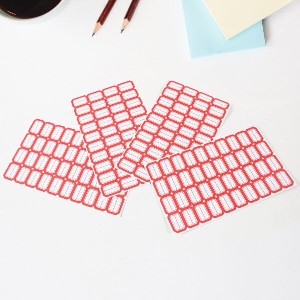 Red Border Label Stickers – Writable, Self-Adhesive 50 Sheets
