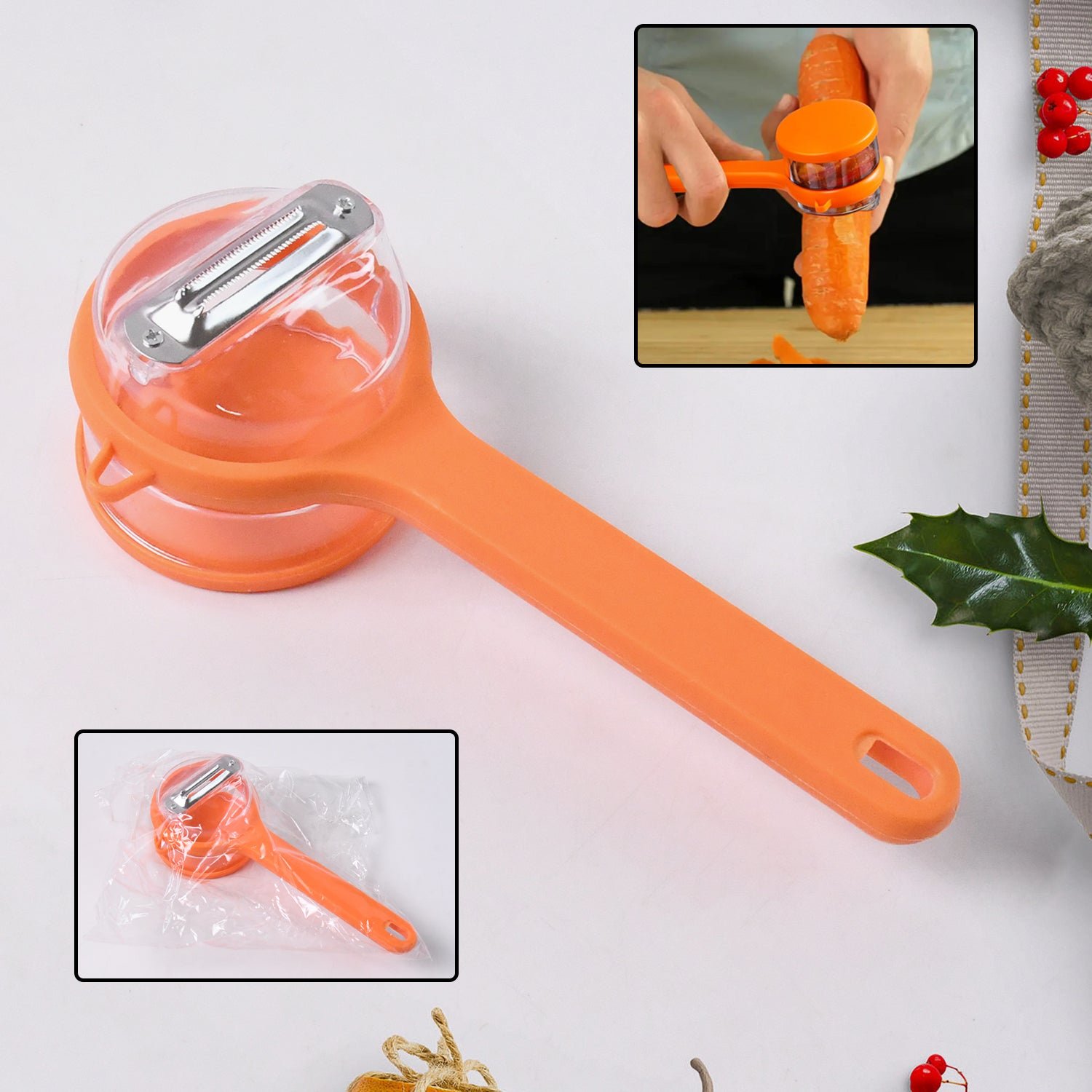 Stainless Steel Peeler with Container – Ergonomic Kitchen Tool