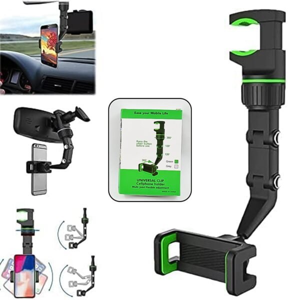 Car Rear View Mobile Holder – 360° Rotatable Mount | Velvet Wheels