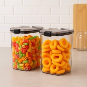1200 ML Airtight Food Storage Container Set – 2 Piece Durable Plastic