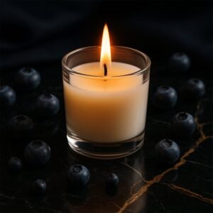 Blueberry Scented Candle – Soy-Blend Votive in Glass, 50gm