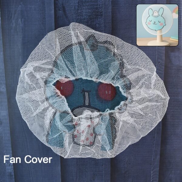 Cartoon Fabric Mesh Fan Cover – Elastic Fit & Child Safe