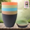 Plastic Flower Pot Set – Round 5 Pcs with Tray |
